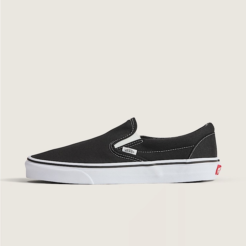 Vans Black and White Slip-On Loafers